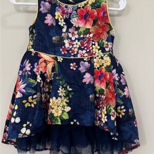 Periwinkle by Barlow Floral Kids Dress - Navy and Multicolor